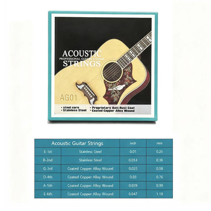 Folk Guitar Acoustic Guitar Strings - Stainless Steel,Coated Copper Alloy Wound - 010-047(Light)