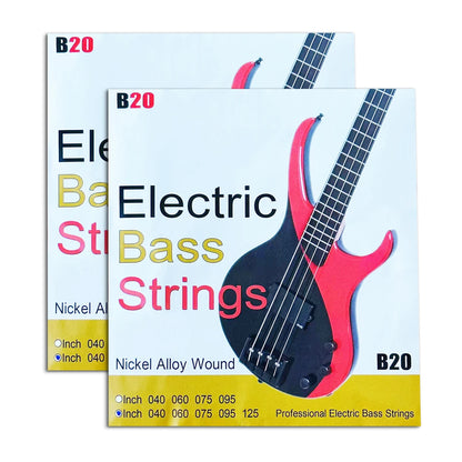 B20 Nickel Alloy Wound Electric Bass Strings Set - (40-95/40-125)