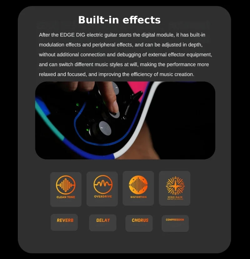 37″ Professional Intelligent Electric Guitar with Effects for Beginner