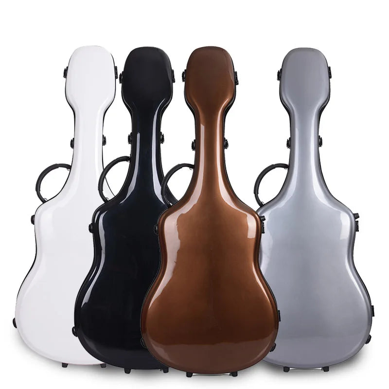 40/41 Inch Fiberglass Guitar Case Shoulders Portable Glossy Waterproof Drop-proof Guitar Box Musical Instrument Accessories