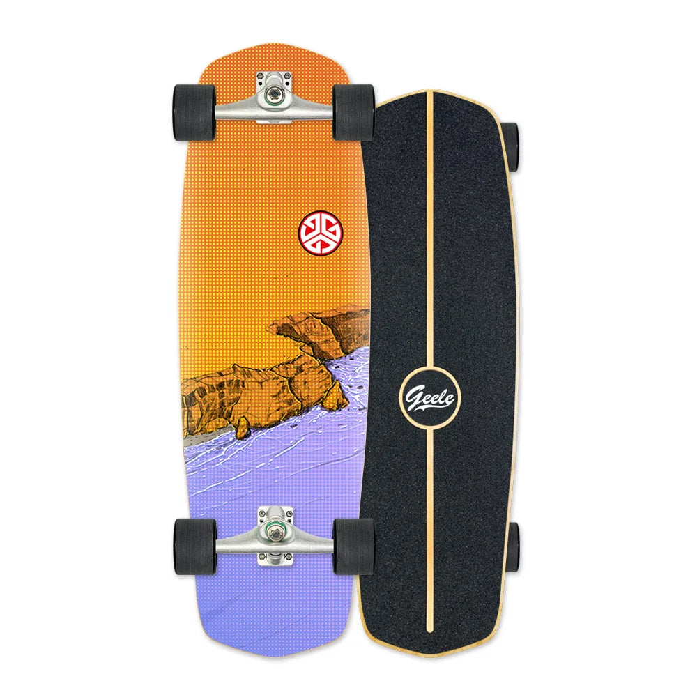 CX4 Land Surfboard Surfskate, Pedal-Free Surf Training Skateboard for Beginners