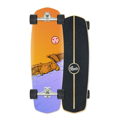 CX4 Land Surfboard Surfskate, Pedal-Free Surf Training Skateboard for Beginners
