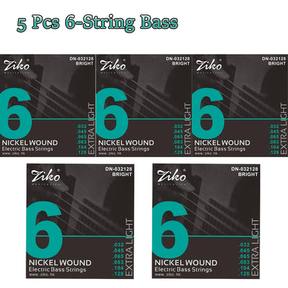 ZIKO  4/5/6  Carbon Steel Hexagonal Alloy Electric Bass Strings - 5/10 Set