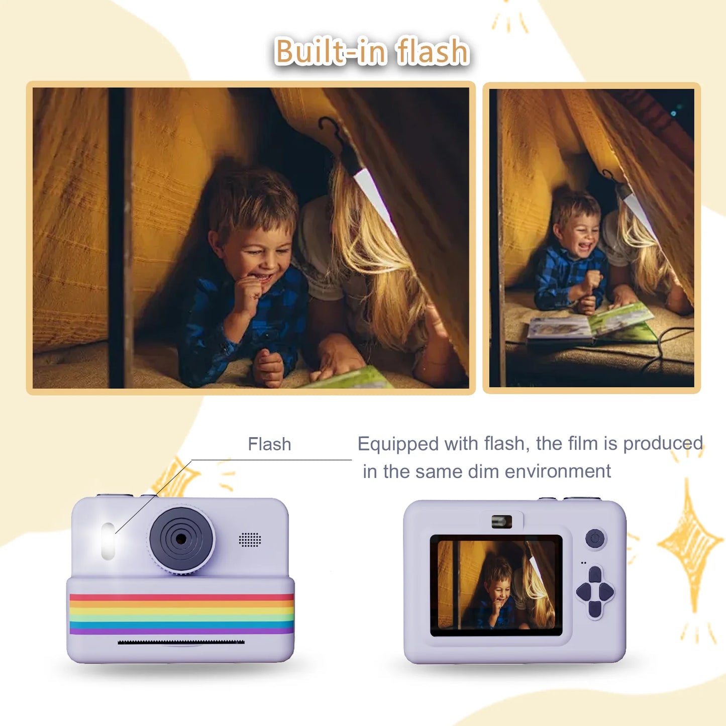 Children's 2.8" HD Video Digital Camera - Mini Instant Thermal Printer