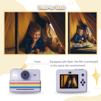 Children's 2.8" HD Video Digital Camera - Mini Instant Thermal Printer