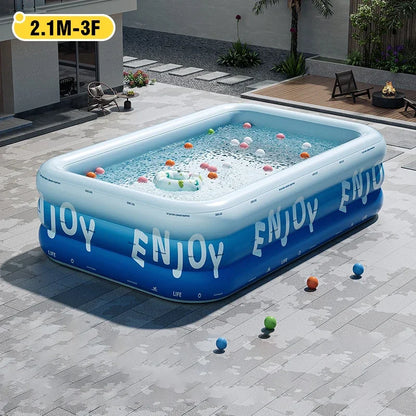 Family Inflatable Swimming Pool 3/2.6/2.1M -  Large with Canopy