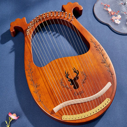 16 | 21 | 24 Strings Lyre Harp Mahogany Wood Harp With Tuning Wrench