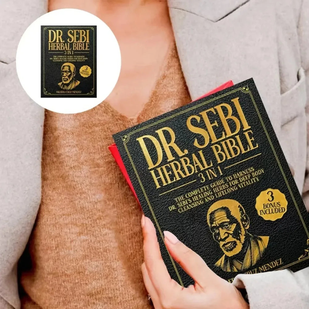 4 Book Dr. Sebi Herbal Bible 3-in-1/Sustain Me Natural Remedies/Self Heal By Design Home Apothecary Herbal Remedies Book