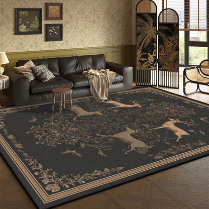 Bohemian Retro Style Living Room Carpet Animal Luxury American Fluffy Tea Table Rug Bedroom Bed End Anti-slip Large Area Mat
