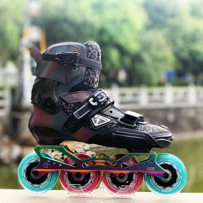 Professional Carbon Fiber Adult Inline Skates – Slalom Roller Blades with Carbon Cuff for Freestyle & Urban Skating