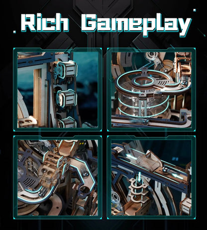 3D Puzzles Brain Teaser | Robotime Rokr Electric Model Kits - Marble Spaceport