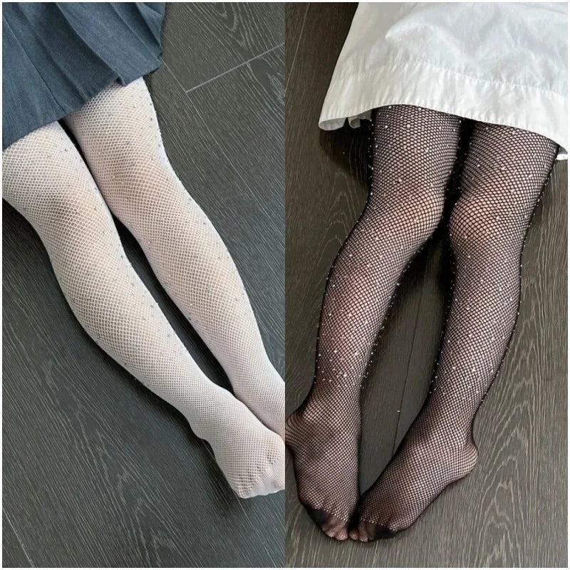 Girls's Sparkling Rhinestone Fishnet Pantyhose Tights