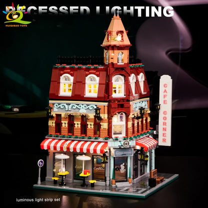 Micro Building Blocks | Architecture Style Street View City Corner Coffee Shop