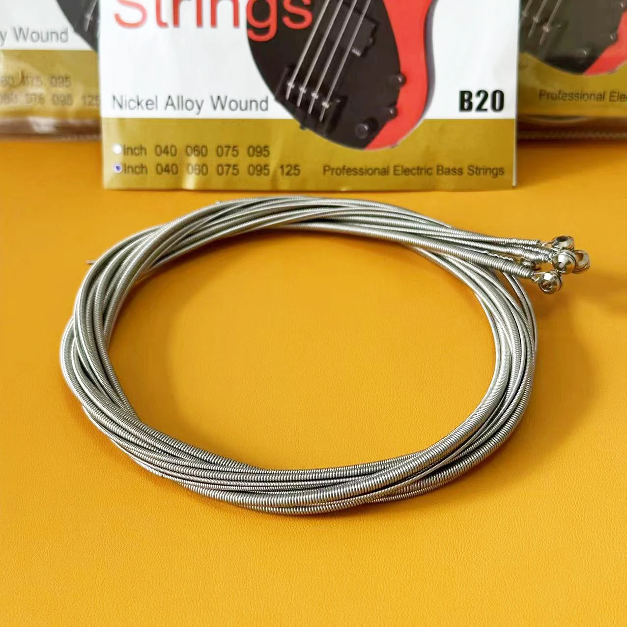 B20 Nickel Alloy Wound Electric Bass Strings Set - (40-95/40-125)