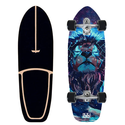 CX7 Maple Surfskate Cruiser, Single Kick Carving Longboard for Pumping & Street Riding