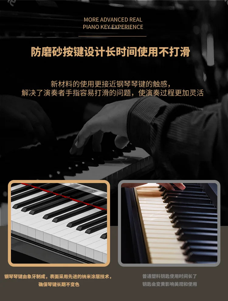 Professional Smart Grand Piano 88-key Heavy Hammer Home Upright | Children/Adult
