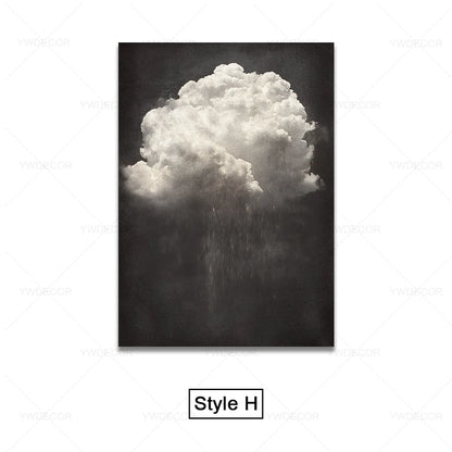 Minimalist Night Sky Blue Cloud Canvas Posters Wall Art