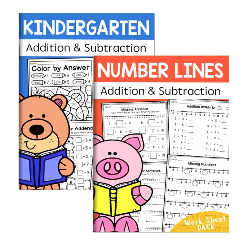 Fun Educational Math Activity Workbook - Addition/Subtraction Practice