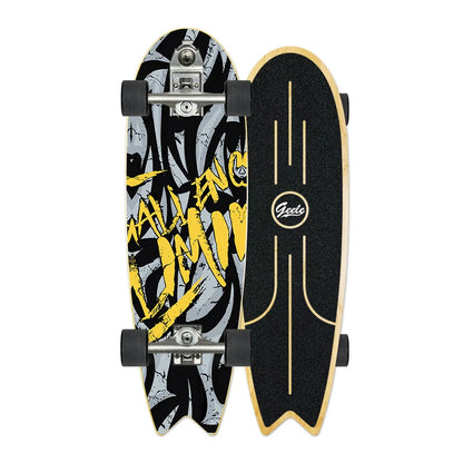 V7 33-Inch Surfskate Longboard, No-Push Fish Tail Pumping Board for Adults