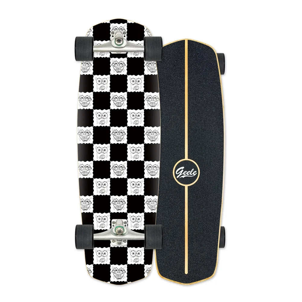 CX4 Land Surfboard Surfskate, Pedal-Free Surf Training Skateboard for Beginners