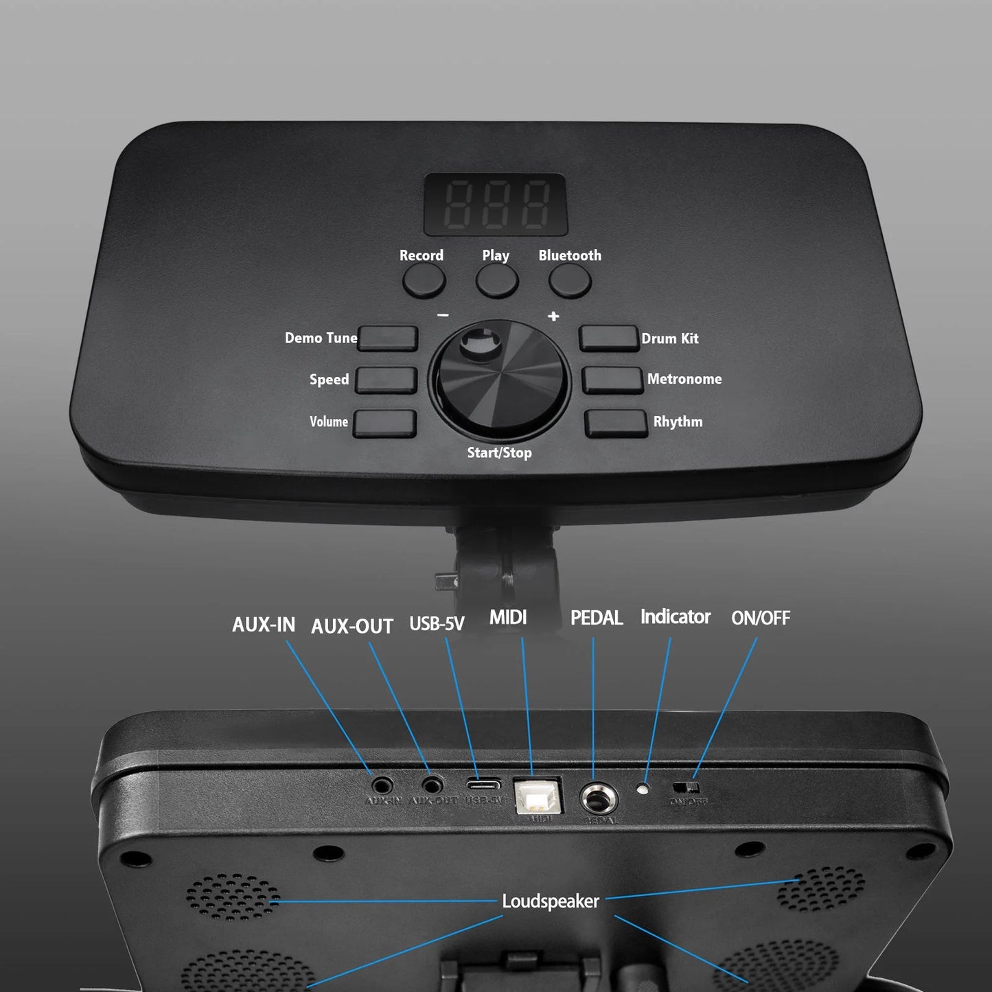 Professional Electric Digital Drum Set - Electronic Mesh Kick Pedal