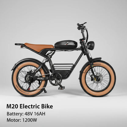 SAMEBIKE M20 2000W Hydraulic Brake, Brushless Motor 20*4" Fat Tire E-Bike - 48V32AH Dual Battery