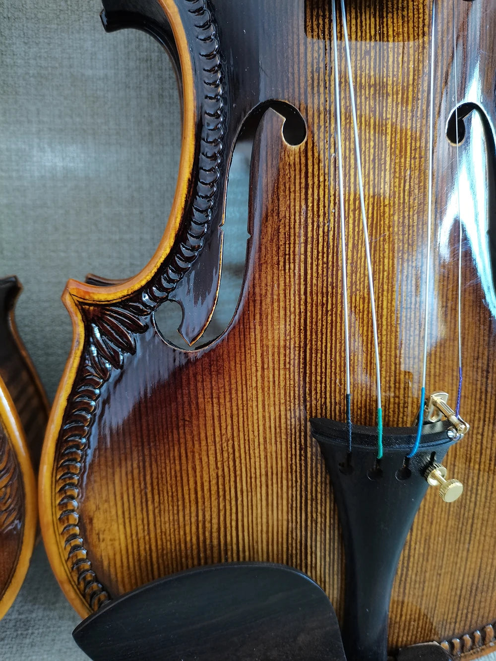 Professional Italian  Hand Carved European Spruce  4/4 Retro Coffee Violin - Strong Tone