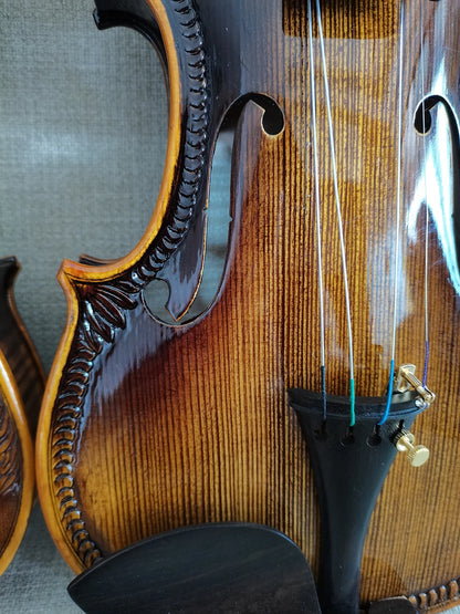 Professional Italian  Hand Carved European Spruce  4/4 Retro Coffee Violin - Strong Tone