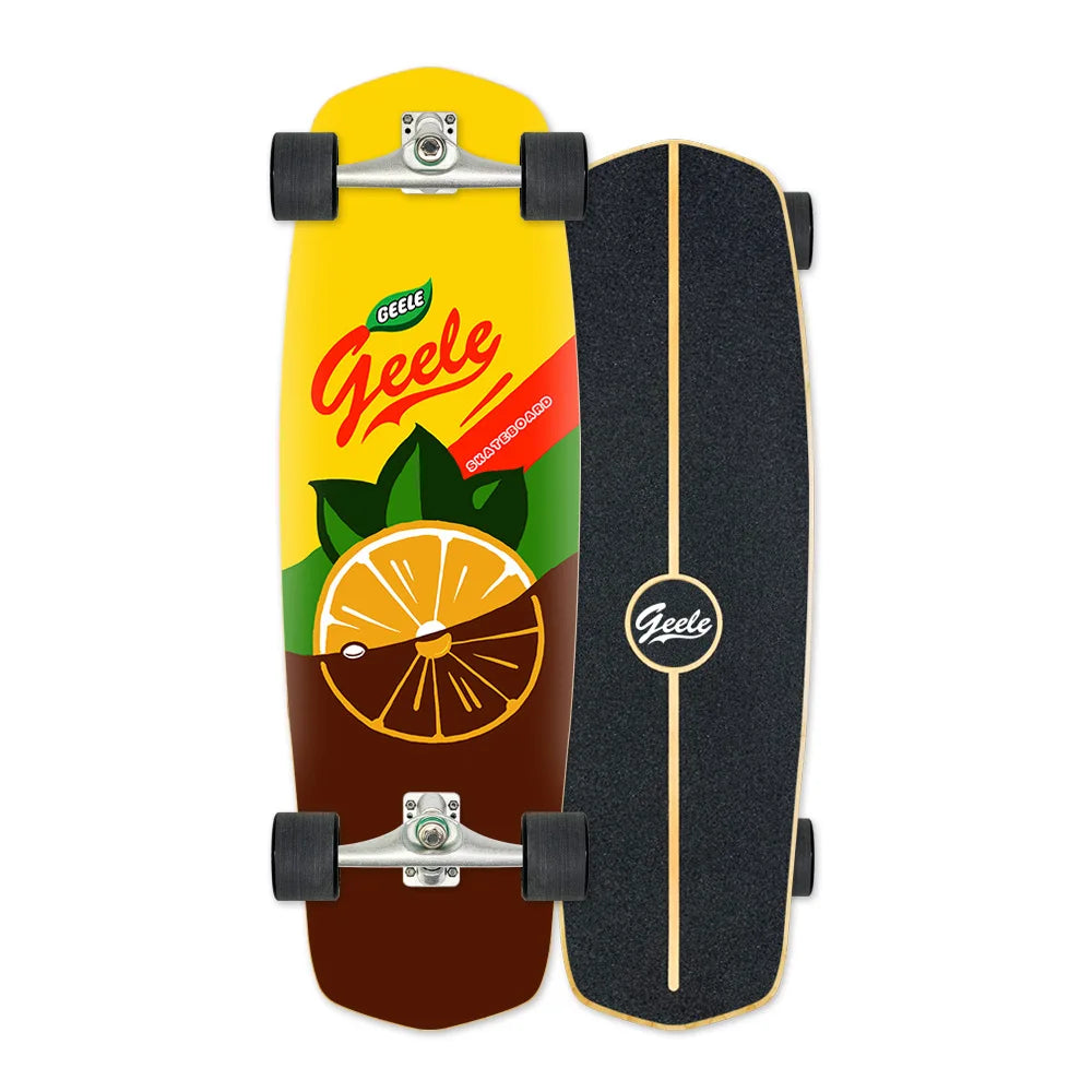 CX4 Land Surfboard Surfskate, Pedal-Free Surf Training Skateboard for Beginners