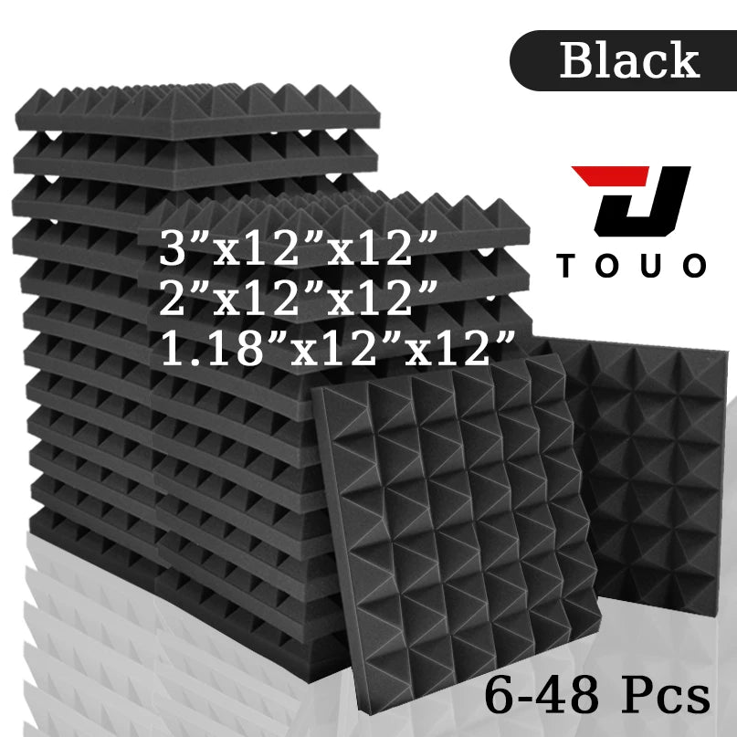 TOUO Acoustic Sound Proof Wall Panels Foam - 6-48 Pcs