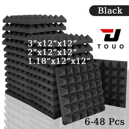 TOUO Acoustic Sound Proof Wall Panels Foam - 6-48 Pcs