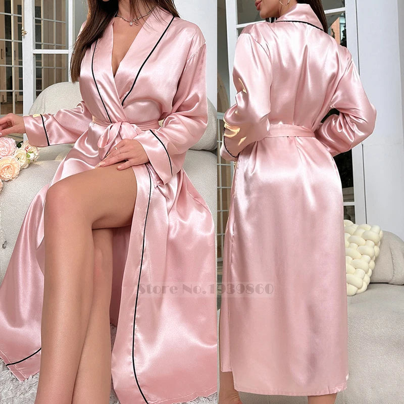Women's Silk Satin Kimono Nightgown