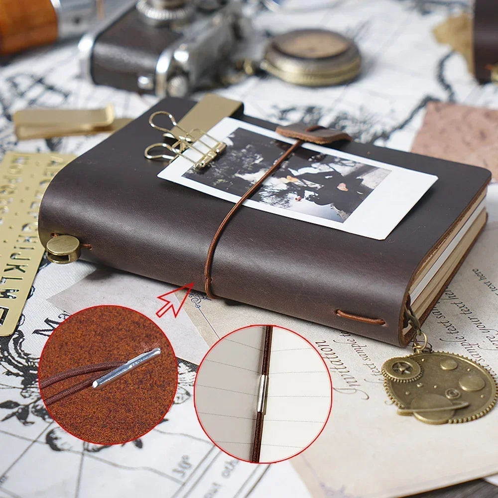 100% Genuine Cowhide Leather Vintage Handmade Notebook