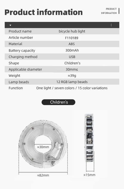 LED Bicycle Wheel Light with Multifarious Lighting Modes for Night Riding Safety
