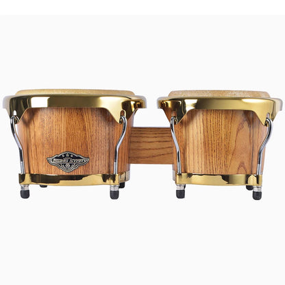 7" & 9" Professional Wooden Water Buffalo Leather African Bongo Drums - Rhythm Percussion Instrument