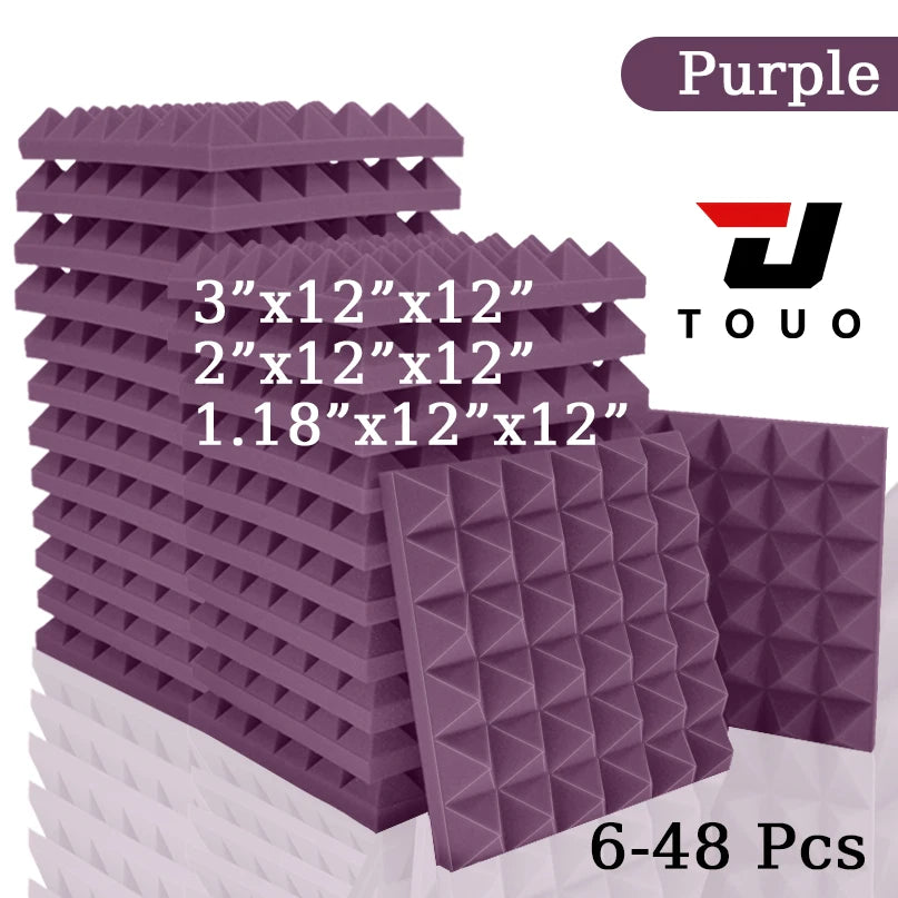 TOUO Acoustic Sound Proof Wall Panels Foam - 6-48 Pcs
