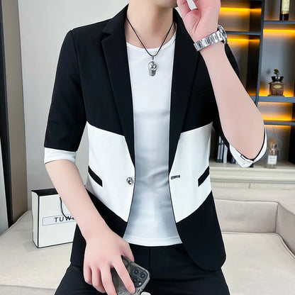 Men's Patchwork Suit Blazer