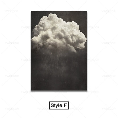 Minimalist Night Sky Blue Cloud Canvas Posters Wall Art