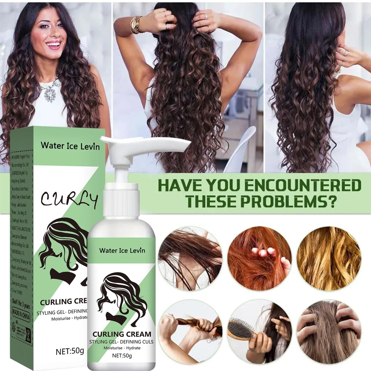 Moisturizing Curling Cream  for All Hair Types