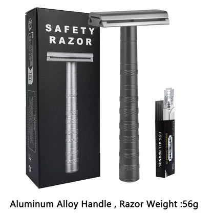 30° Angled Precision Double Edge Safety Razor with 5 Spare Blades