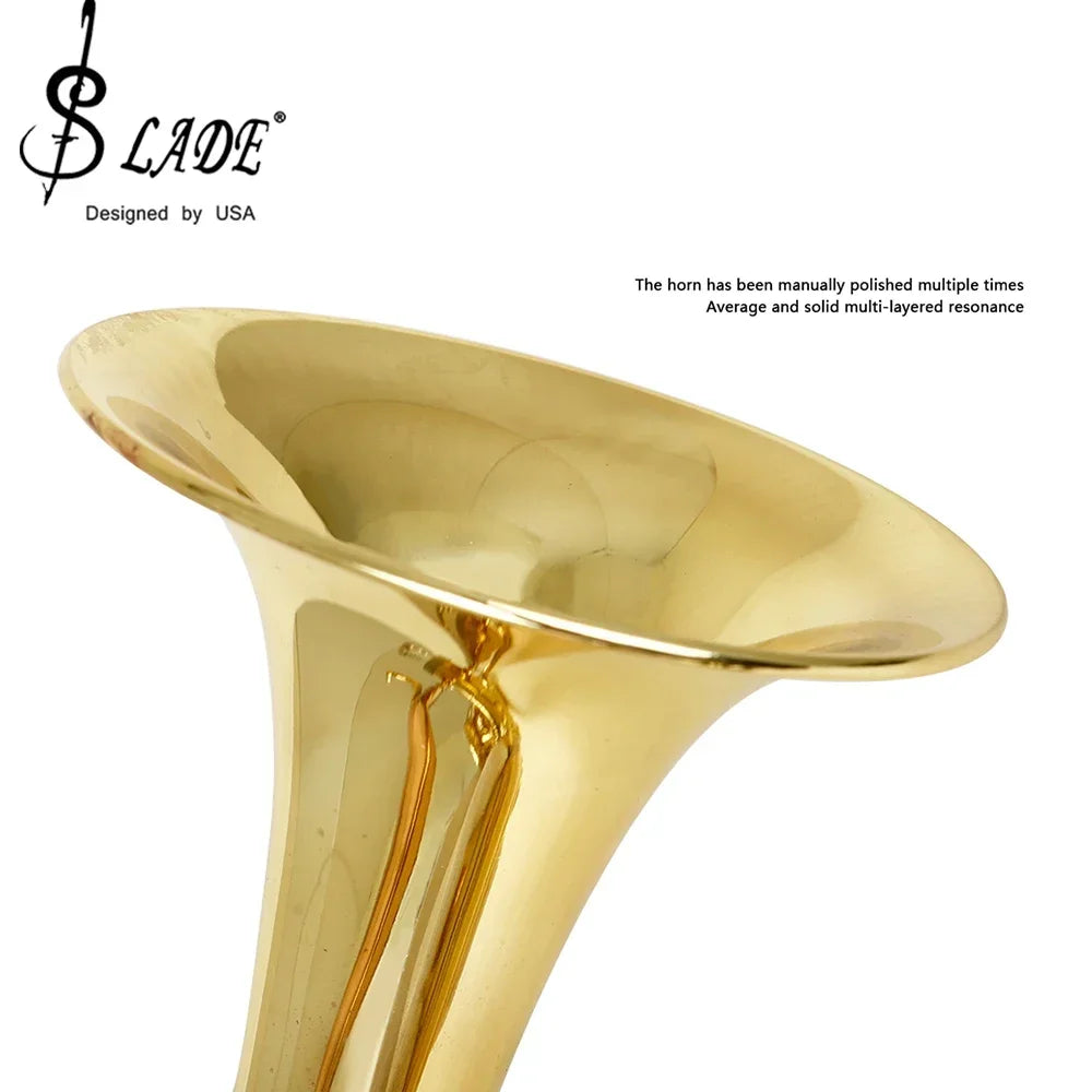 SLADE Bb Cornet Professional Brass body Gold lacquer Phosphor copper leadpipe Tone Cornet with Storage Box Accessories ﻿