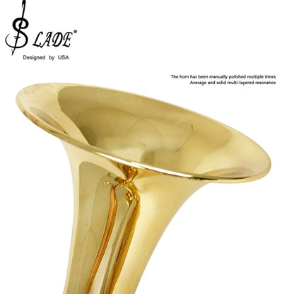 SLADE Bb Cornet Professional Brass body Gold lacquer Phosphor copper leadpipe Tone Cornet with Storage Box Accessories ﻿