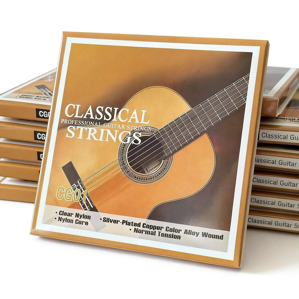 Classical Guitar Strings - Nylon Core Basses - Silver-Plated Copper Alloy Wound - Normal Tension / 6-string set  (028-043)