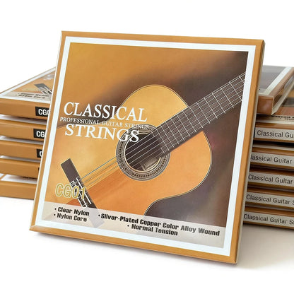 Classical Guitar Strings - Nylon Core Basses - Silver-Plated Copper Alloy Wound - Normal Tension / 6-string set  (028-043)