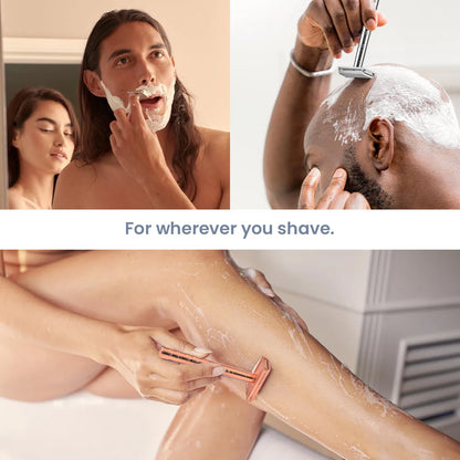 30° Angled Precision Double Edge Safety Razor with 5 Spare Blades