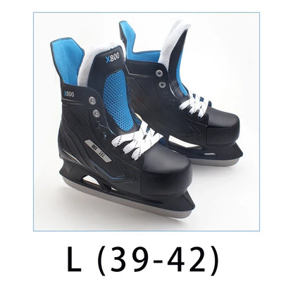 Adjustable Ice Hockey Skates for Adults – Insulated Winter Ice Skates with Stainless Steel Blades for Beginners
