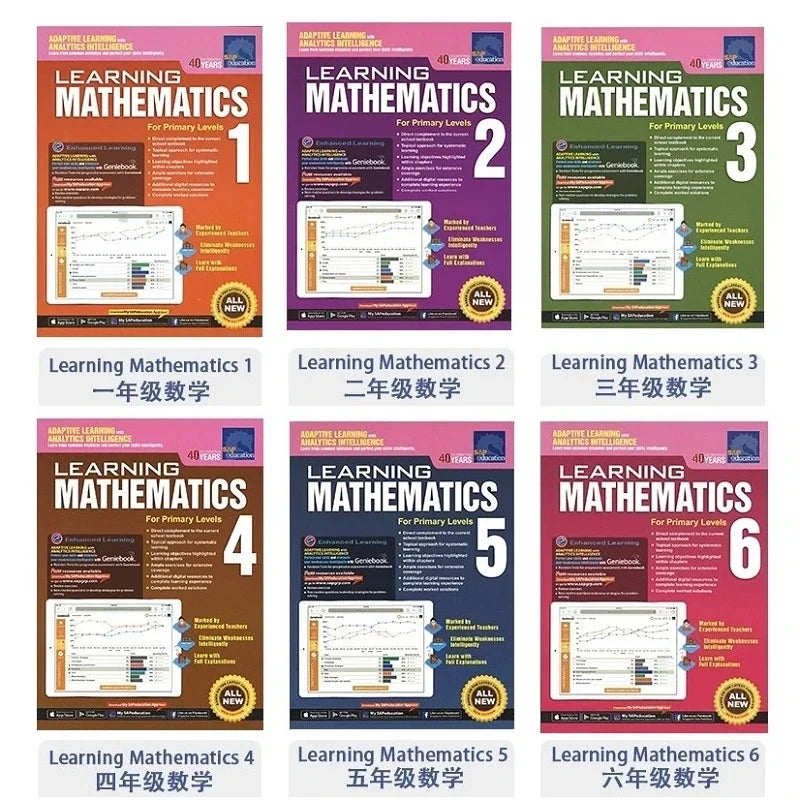 Mathematics Textbook | Learning Mathematics Grade 1-6 Children - 6 Books/Set SAP