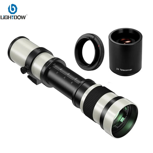 Camera Lens | Lightdow 420-800mm F8.3 Manual Telephoto Zoom Lens With 2X Converter for Canon Nikon Sony Pentax Fujifilm Cameras
