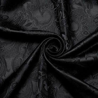 Men's Shirts Long Sleeve Silk Polyester Dress Shirts Luxury Tuxedo Turn Down Collar Social Paisley Shirt Men Clothing