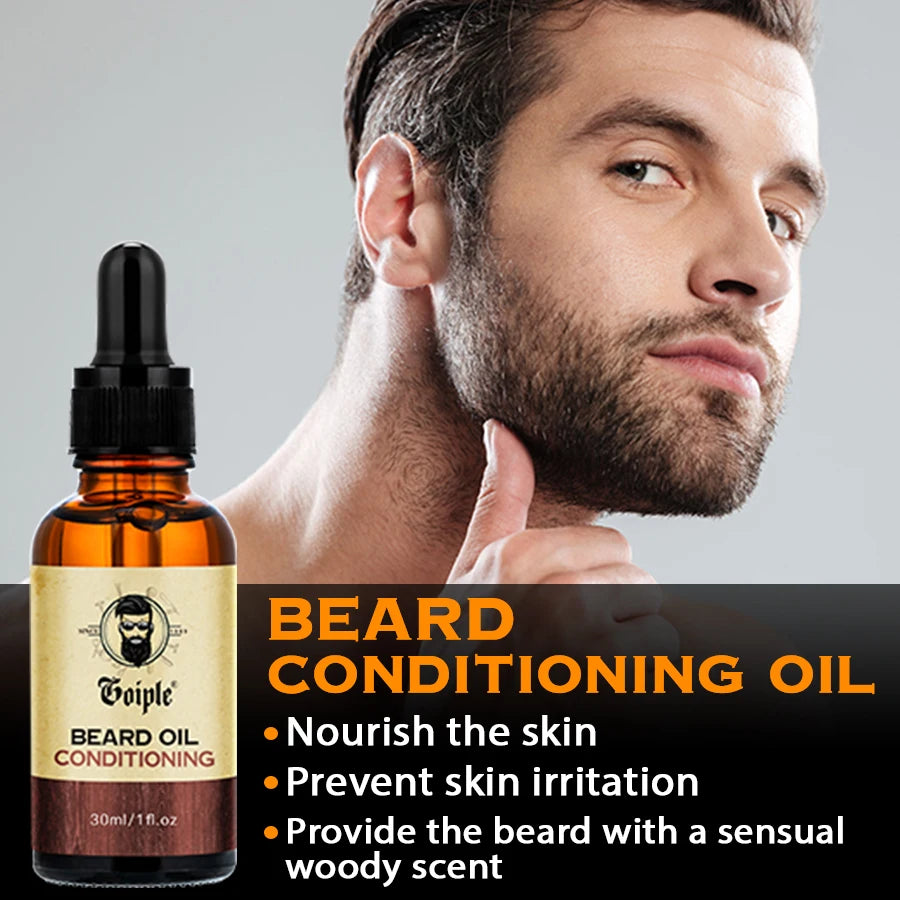 Men's Beard Volumizing & Conditioning Oil - 2pcs/Set